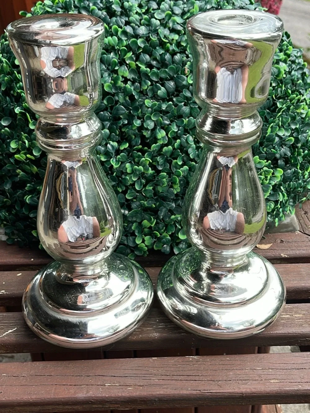 Silver toned Candle Holders -